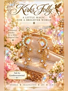 Gold Multicolor Aurora Borealis, 
Dangle Earrings, Kirk Folly, NIB